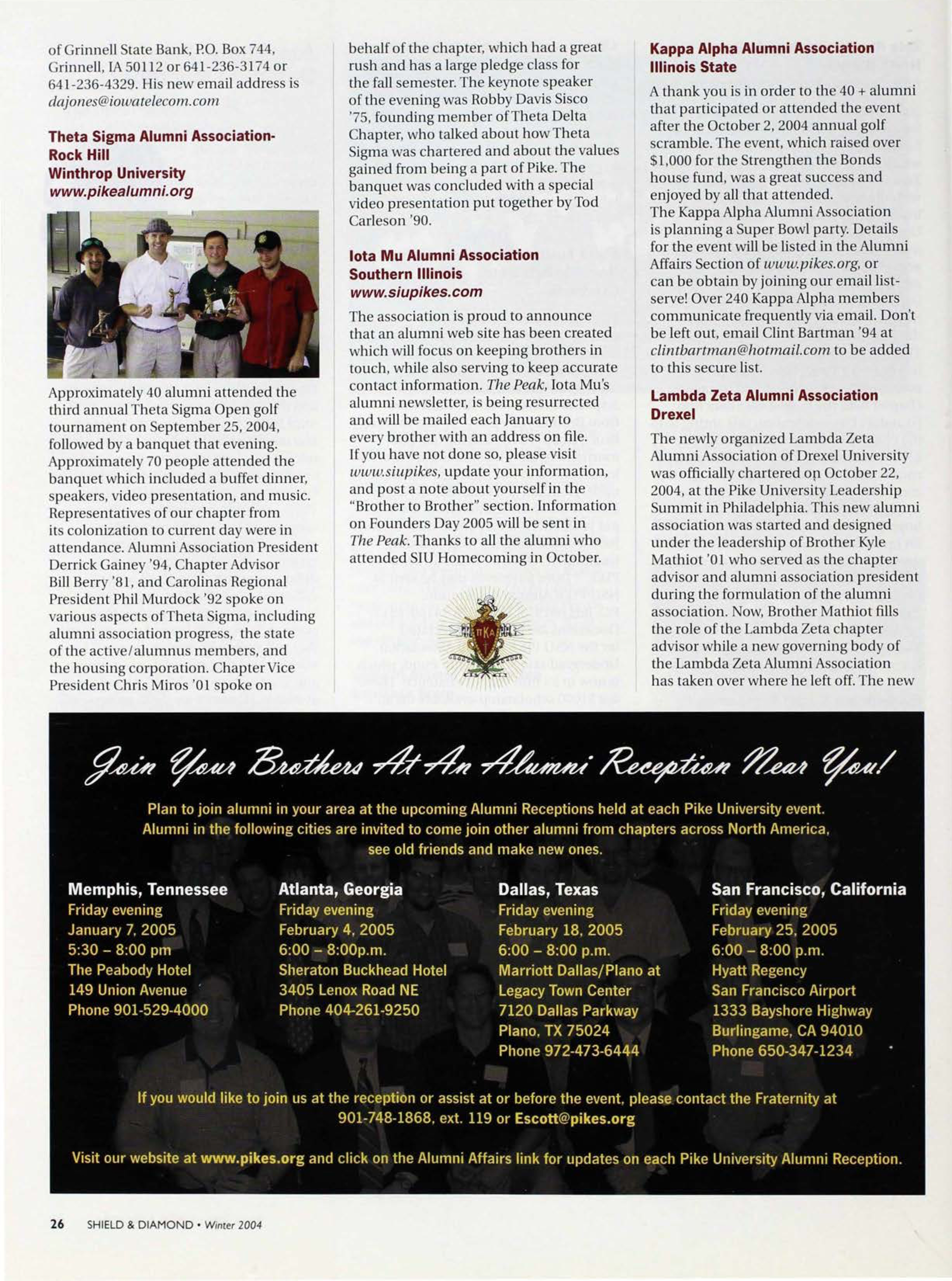 Join Your Brother At An Alumni Reception Near You!